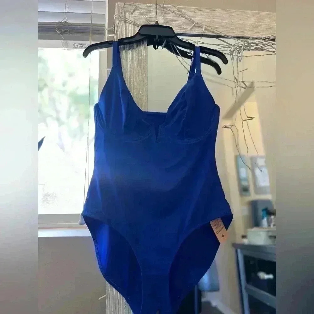 POPILUSH Shapewear Swimsuit Deep V-Neck One-Piece Low-Back - XLarge - Picture 7 of 10